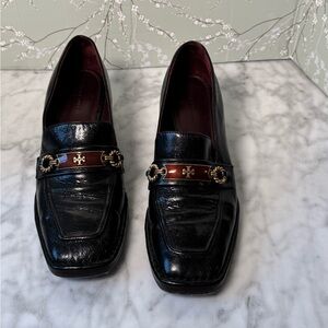Tory Burch black leather loafers